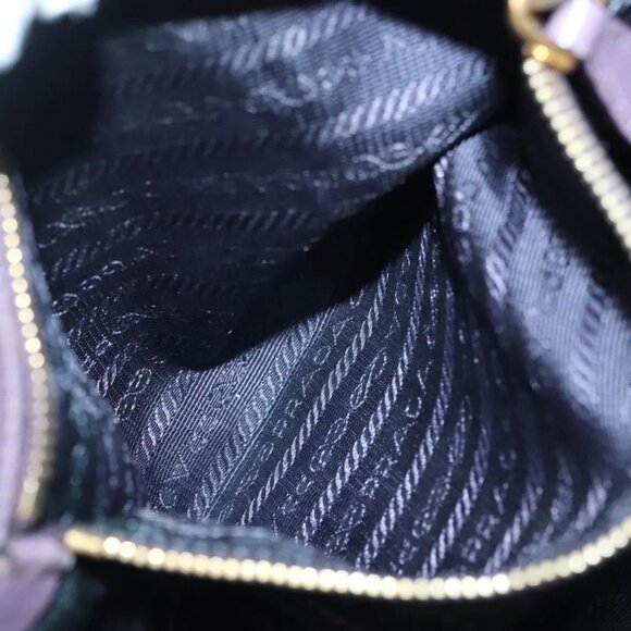 PRADA Hand Bag Nylon Purple Gold Auth 137586 - Picture 13 of 16